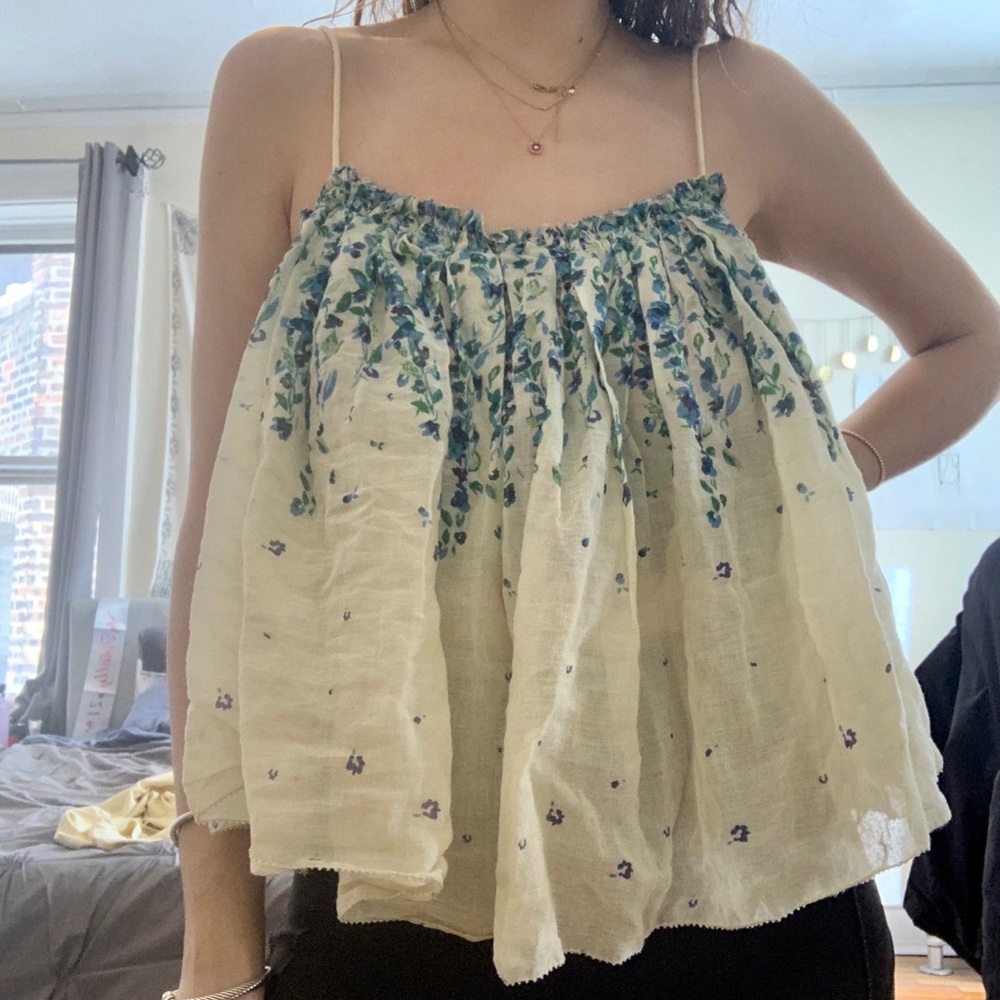 Floral free people tank top size medium